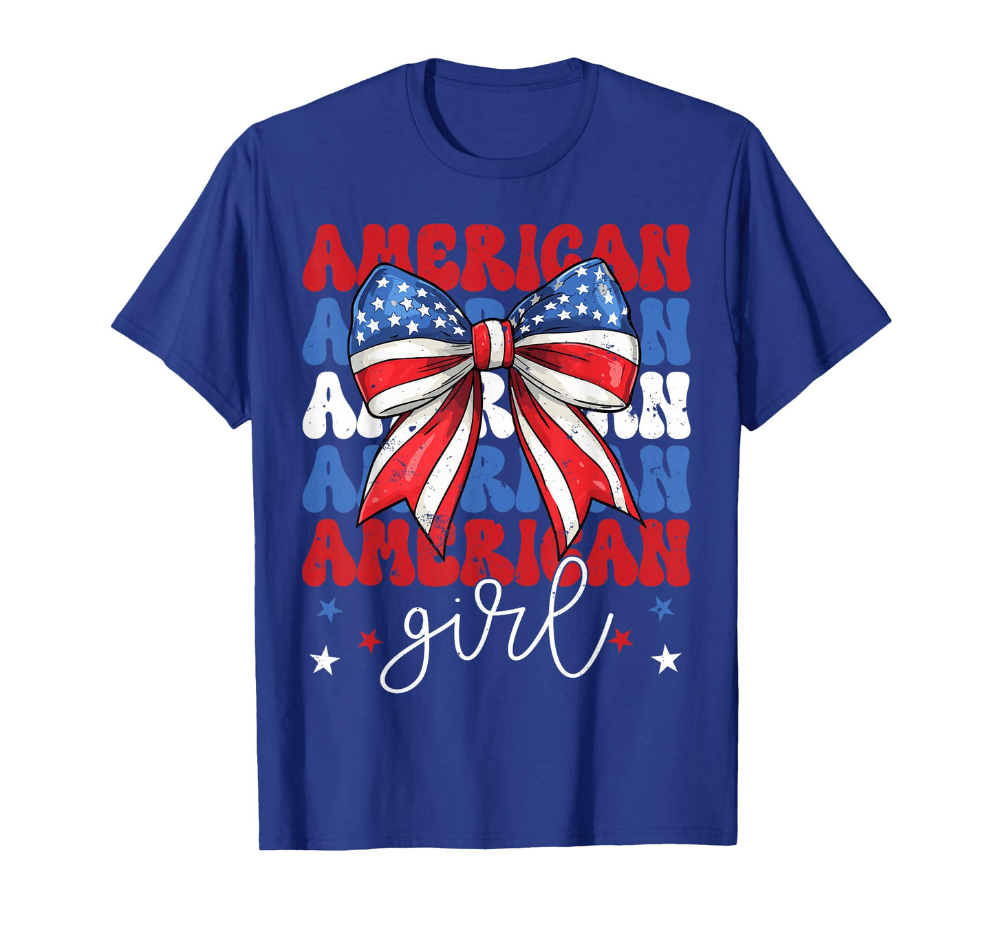 Coquette Bow American Girl Toddler Kid 4th of July Patriotic T-Shirt