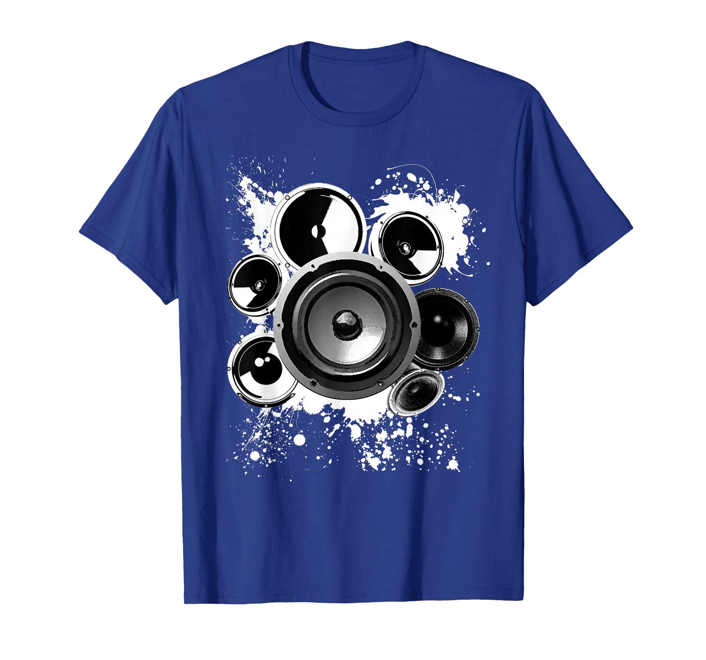 Speaker Techno Bass Music Graphics & Gifts Black EDM Electronic Music T-Shirt Men's Small Classic Fit Crew Neck Short Sleeve Cotton Blend T-Shirt