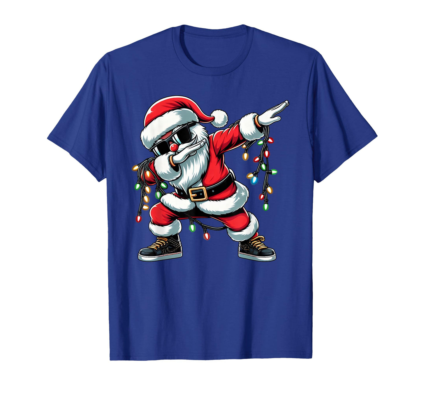 Funny Dabbing Santa Xmas Lights Girls Boys Kids Christmas T-Shirt