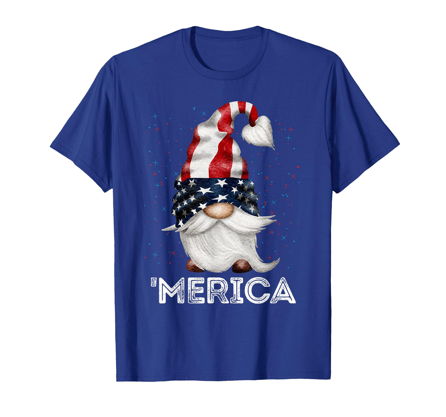 4th of July Patriotic Gnome American Flag Colored Gnome T-Shirt