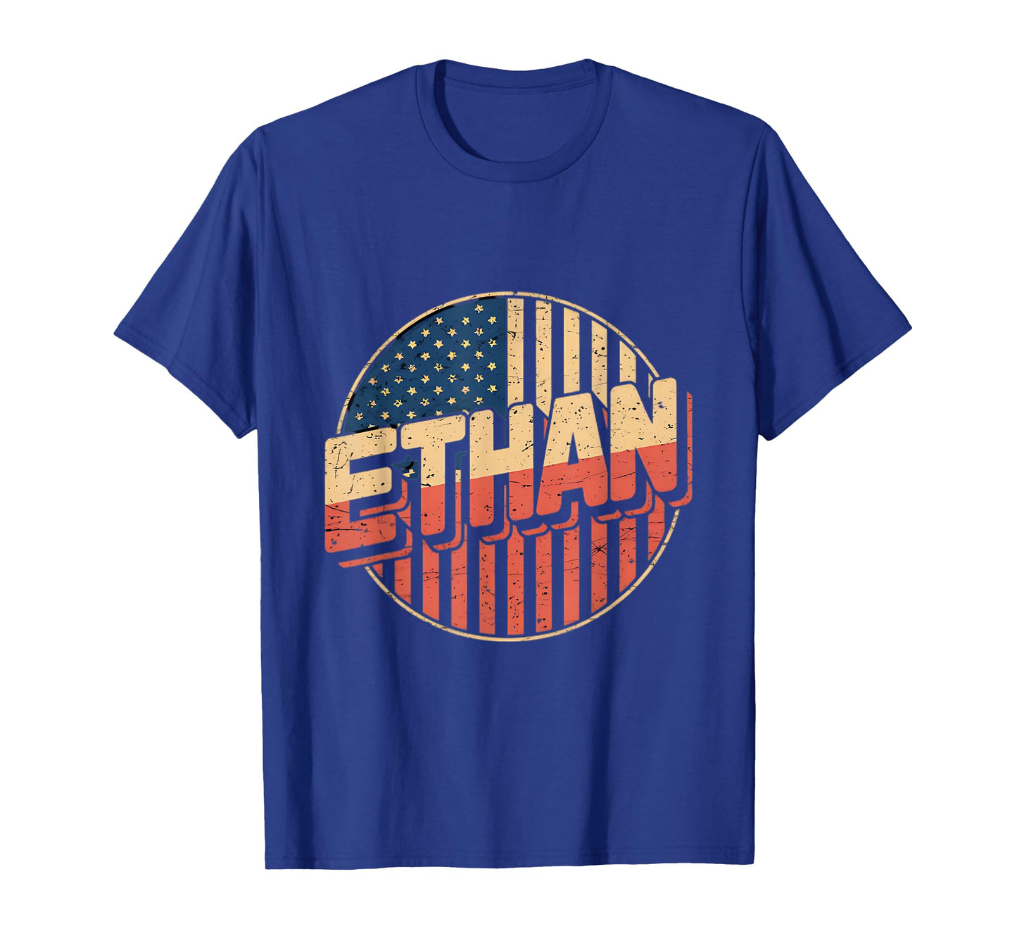 ETHAN First Name USA Flag Patriot Personalized T-Shirt