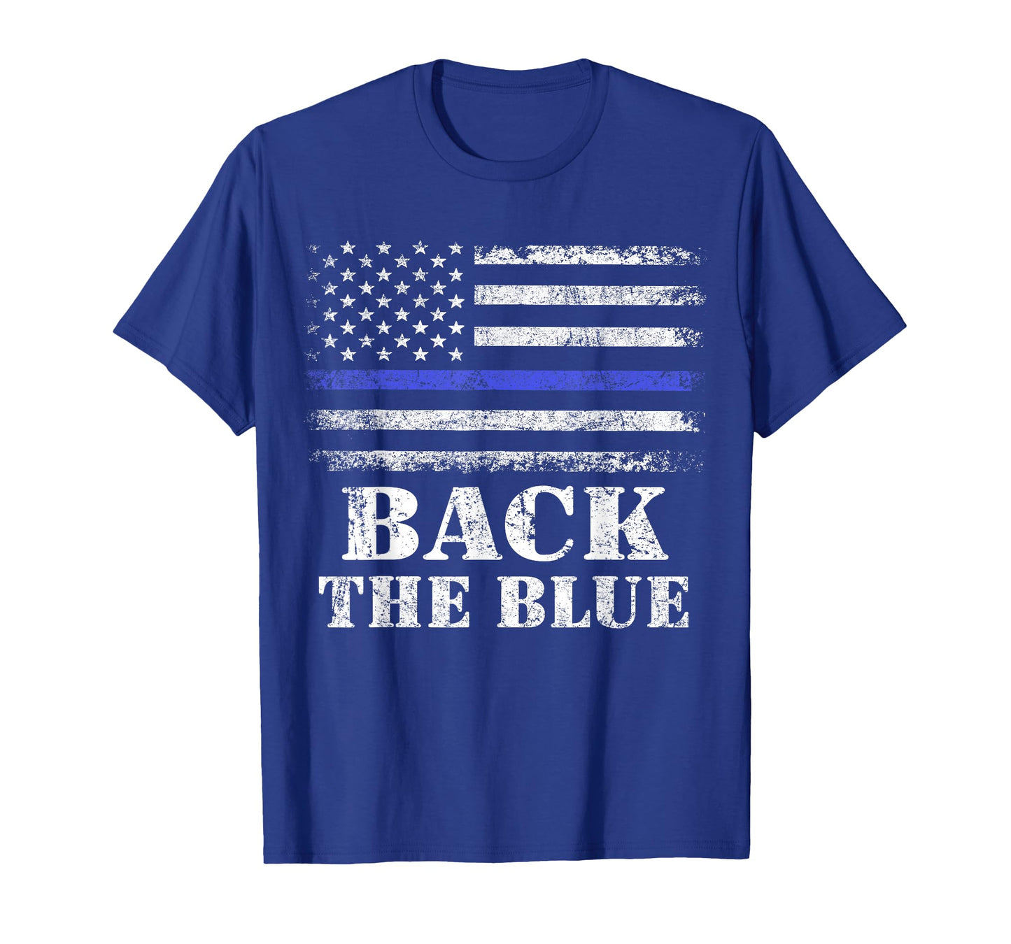 Back The Blue Thin Blue Line American Flag Police Support T-Shirt