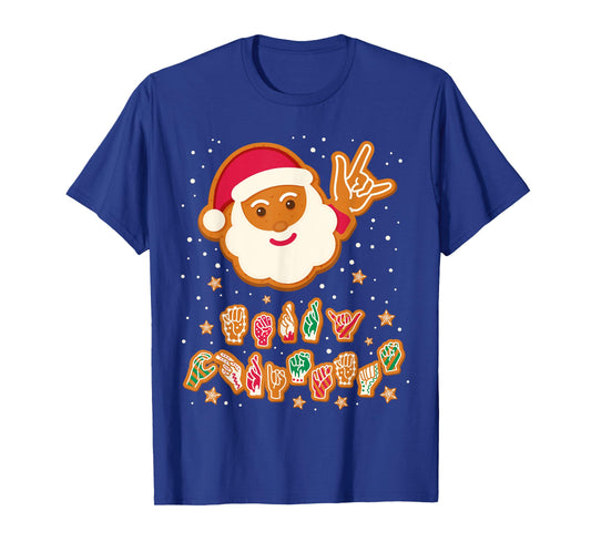 ASL Christmas Santa Signing Merry Christmas Sign Language T-Shirt