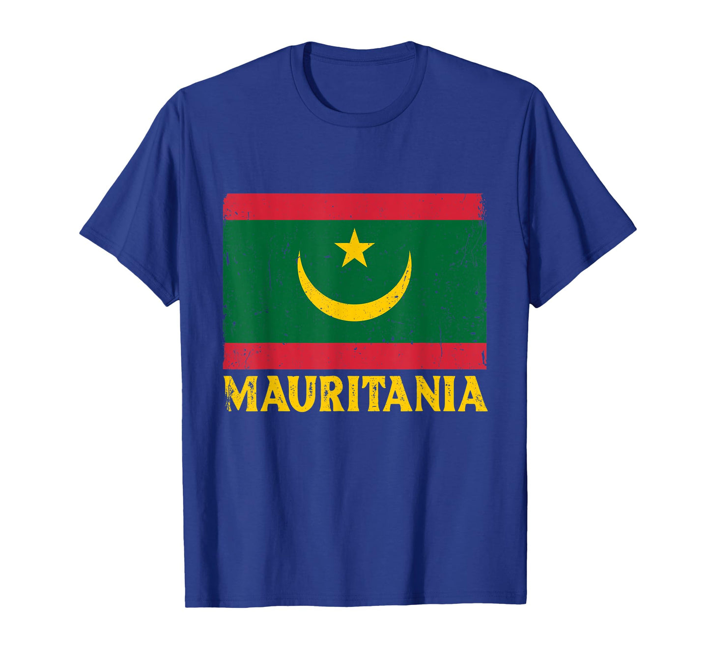 Distressed Retro Mauritania Flag Men Women Kids Patriotic T-Shirt