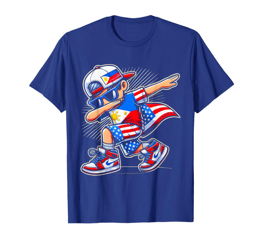 Half Filipino Half American USA Flag Philippines America T-Shirt