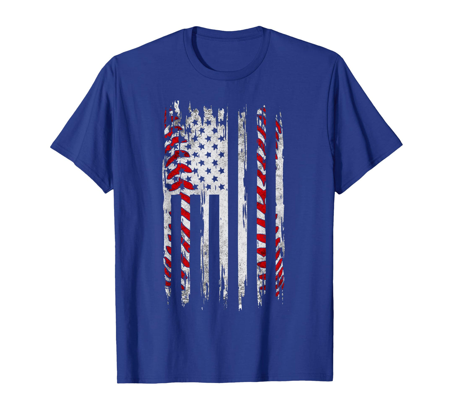 Vintage Baseball American Flag For Men Boys Girls Women T-Shirt