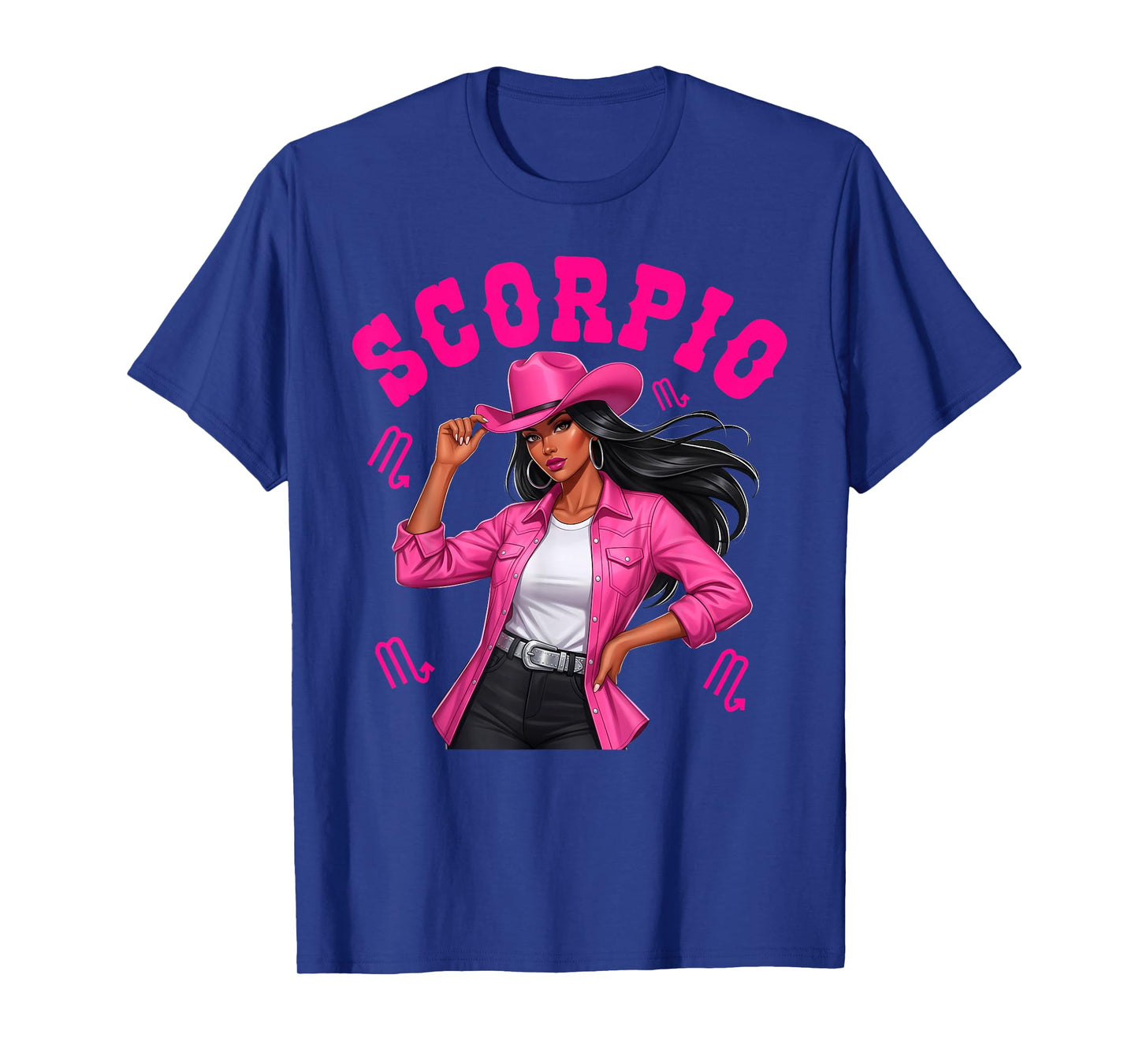 Scorpio Zodiac Western Black Cowgirl African American Girls T-Shirt