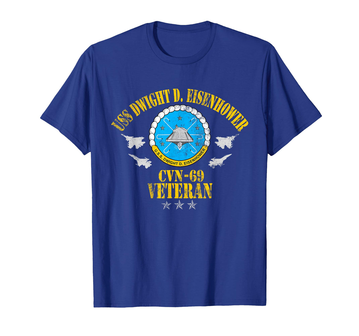 USS Dwight D. Eisenhower CVN-69 Veteran Patriotic Flag T-Shirt