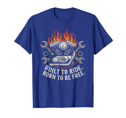 American Flag Motorcycle Tshirt USA Flag Biker Retro T-Shirt