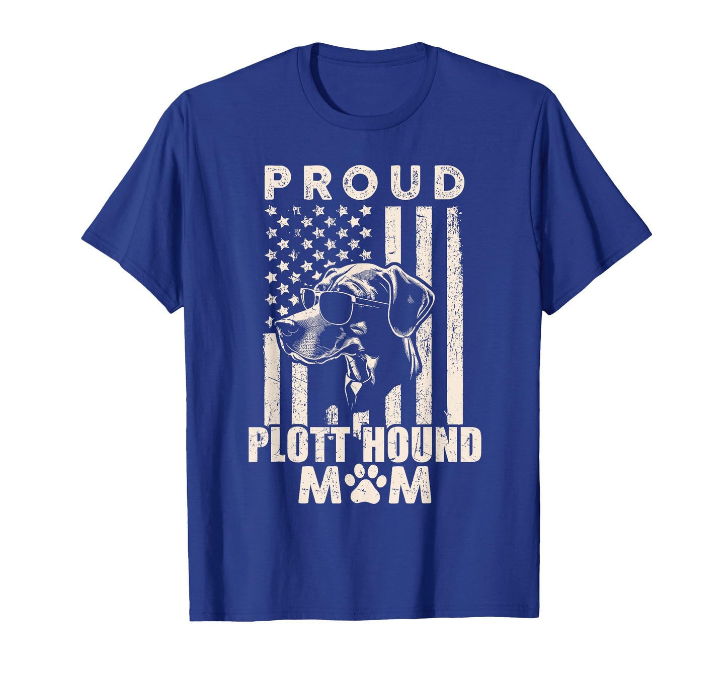 Proud Plott Hound Mom American Flag Patriotic Dog Owner Xmas T-Shirt
