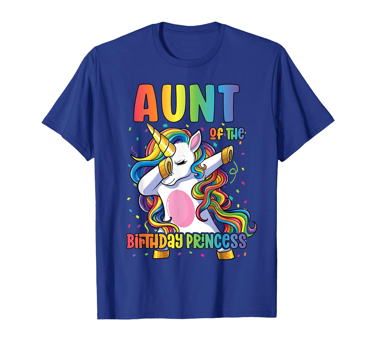 Aunt of the Birthday Princess Dabbing Unicorn Girl T-Shirt