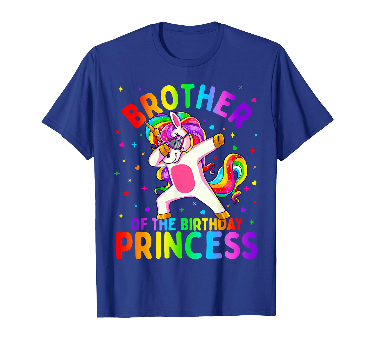 Brother of The Birthday Princess Girl Dabbing Unicorn T-Shirt Small