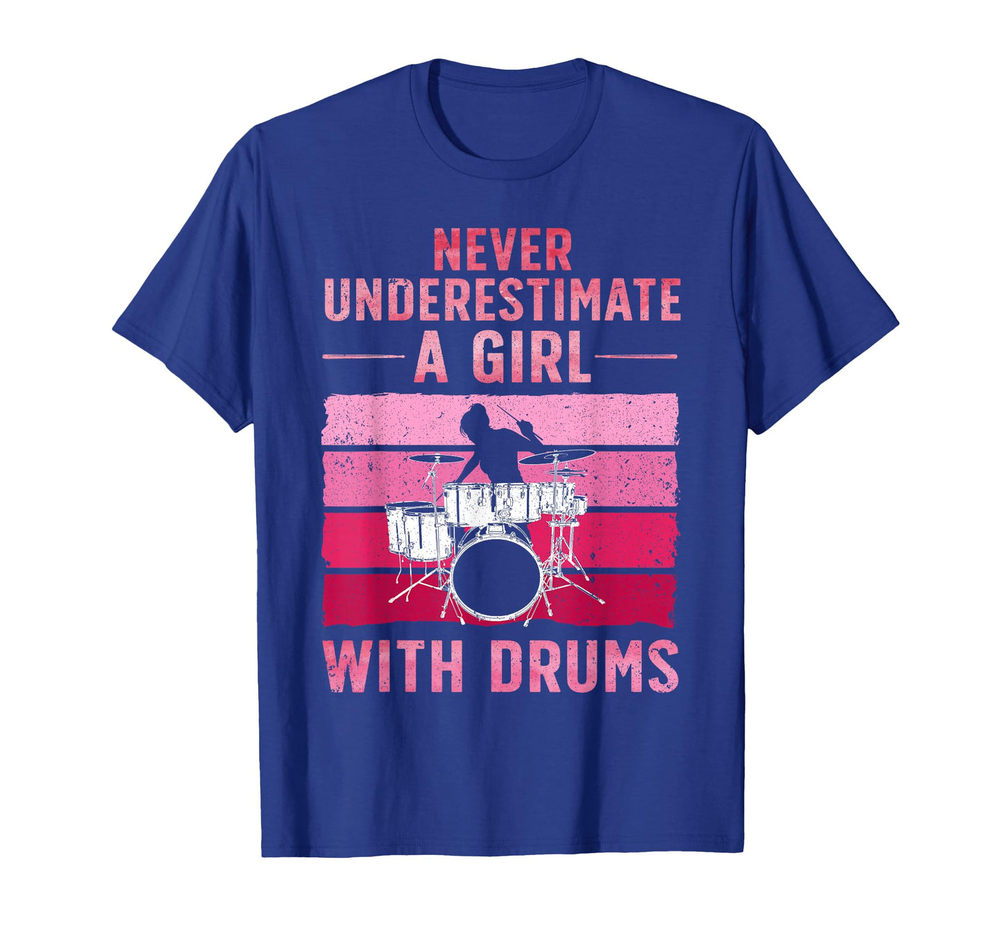 Funny Drummer Art for Girls Women Drumming Drum Set Drummer T-Shirt