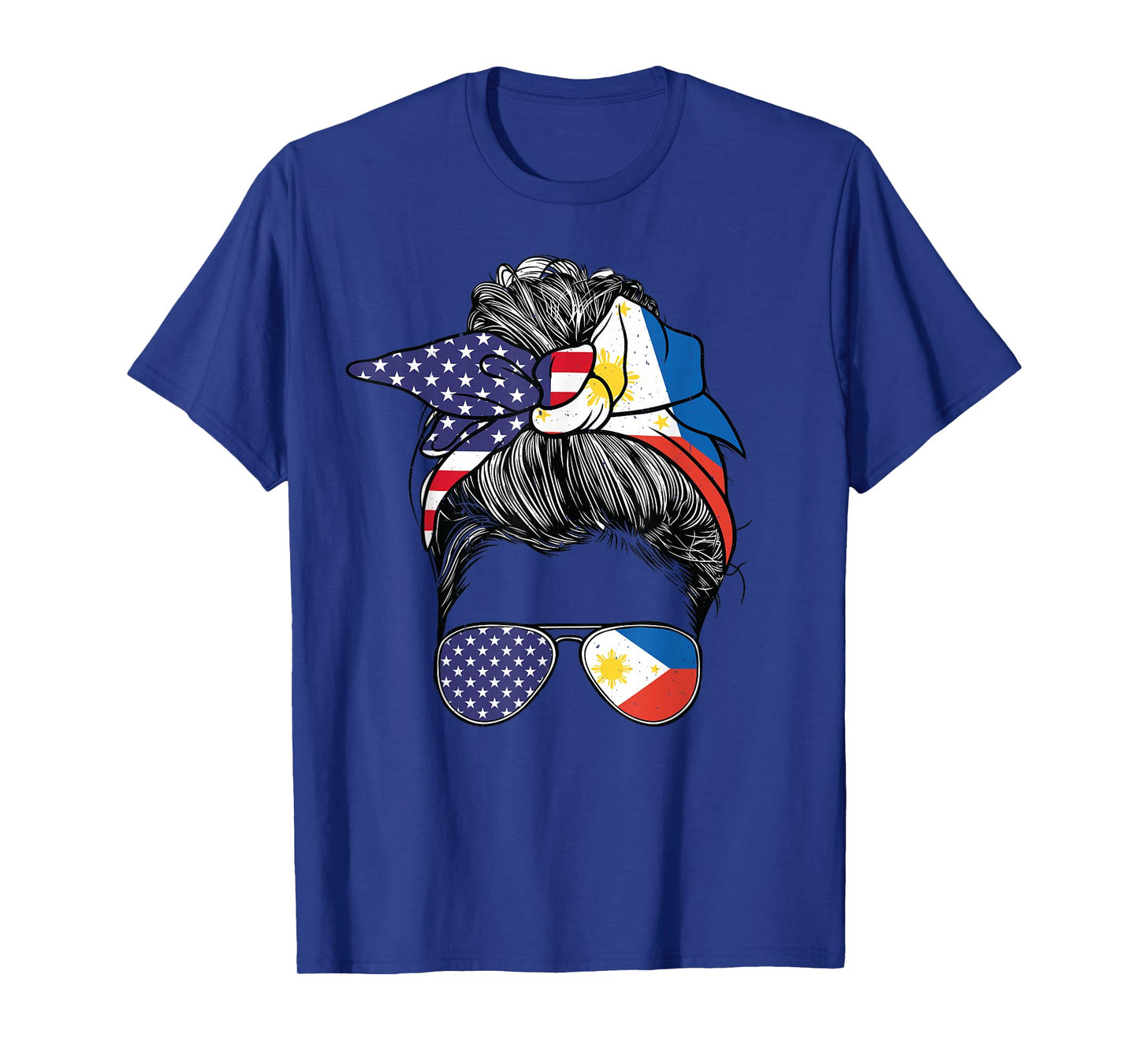 Filipina Women Girl USA Heritage American Philippines Flag T-Shirt