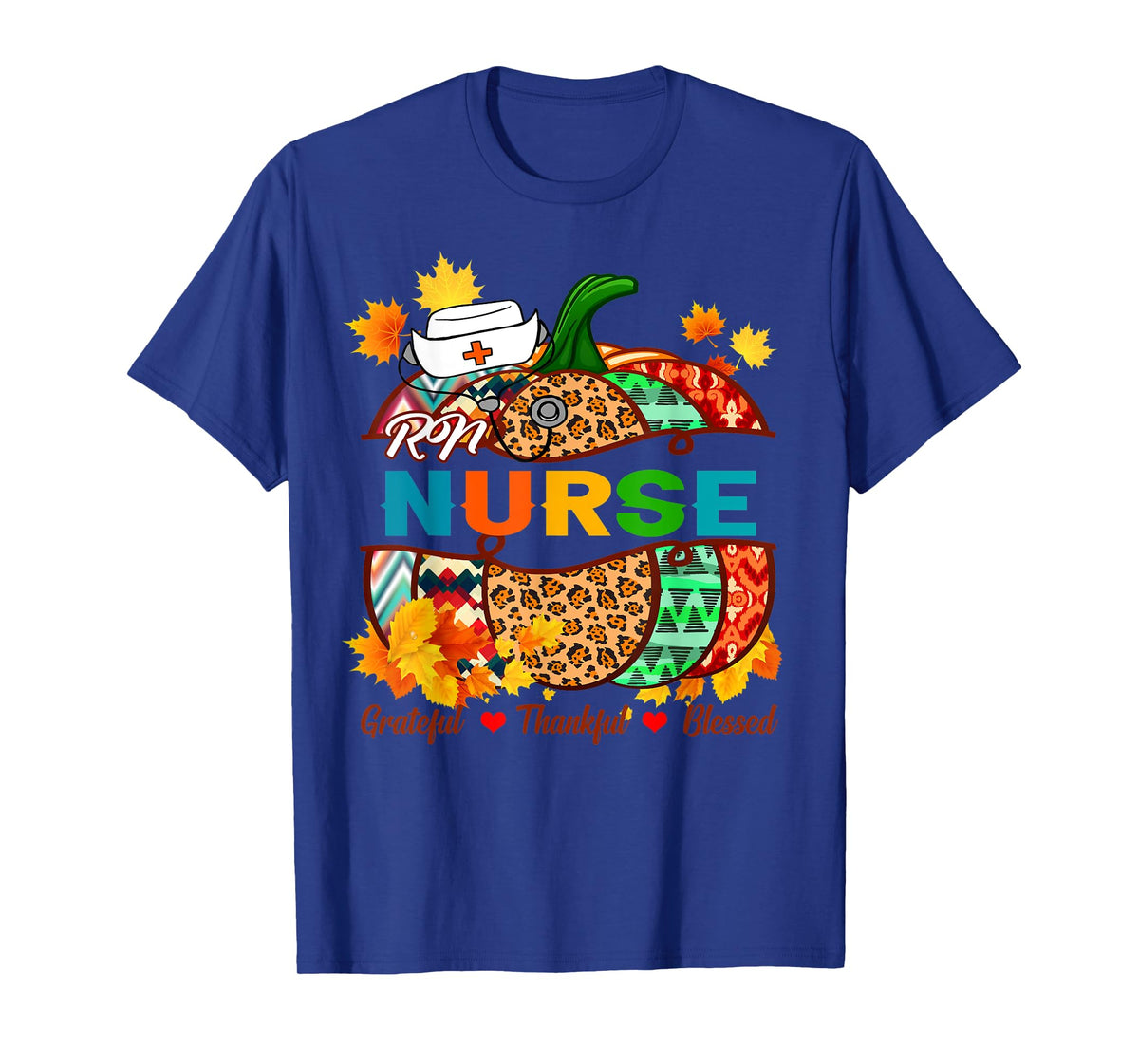 RN Nurse RN Grateful Thankful Blessed Pumpkin T-Shirt
