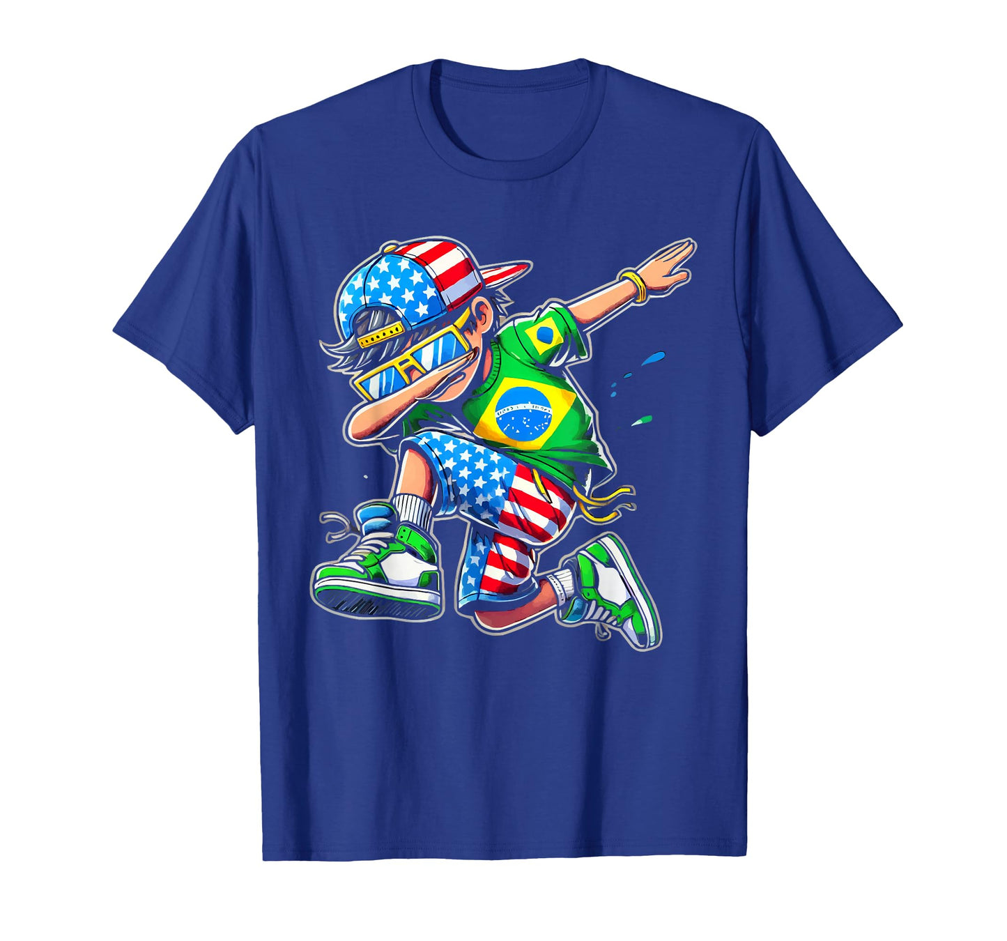 Half American Half Brazilian USA Flag Brazil America T-Shirt