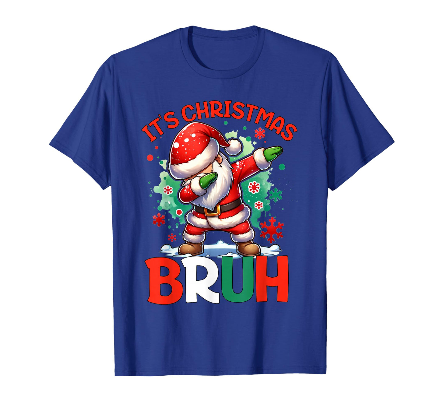 Bruh Dabbing Funny Christmas Holiday Santa Claus Xmas Boys T-Shirt