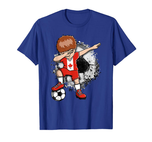 Dabbing Soccer Boy - Canada Jersey Canadian Soccer Fans T-Shirt