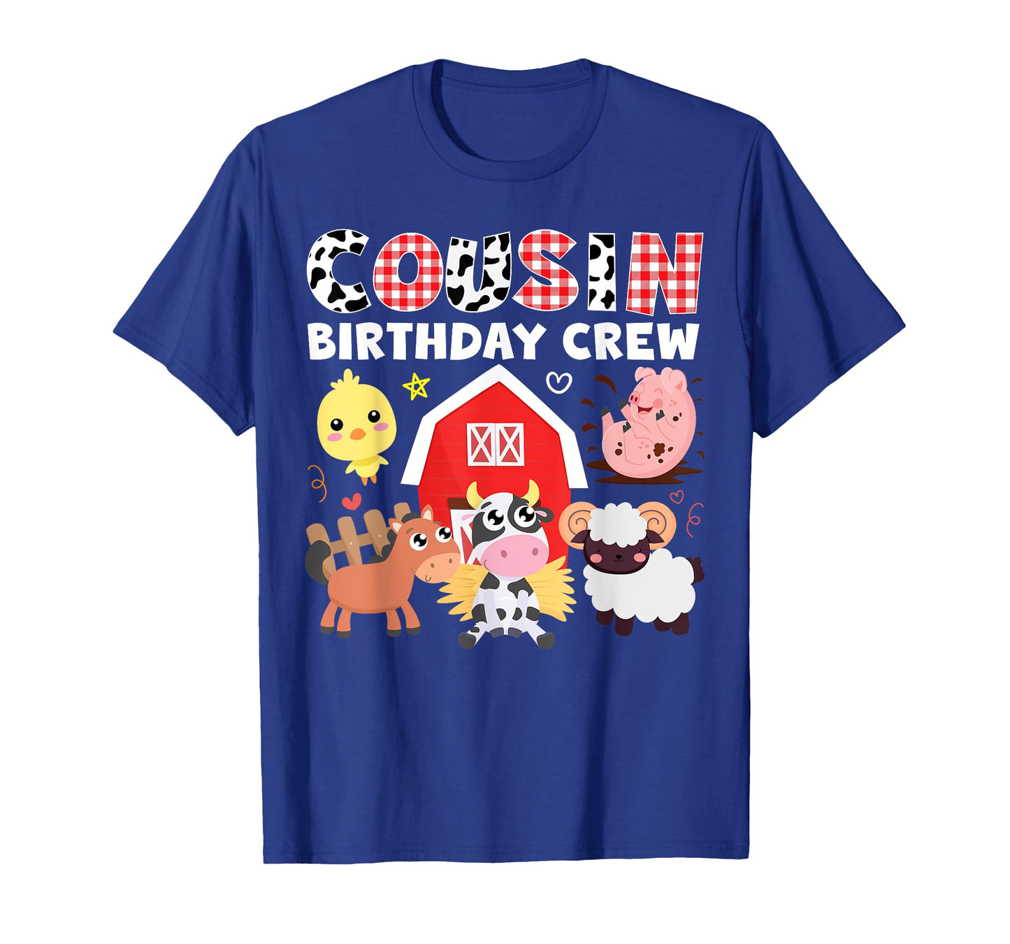 Cow Cousin Birthday Crew Farm Theme Animals Birthday Party T-Shirt