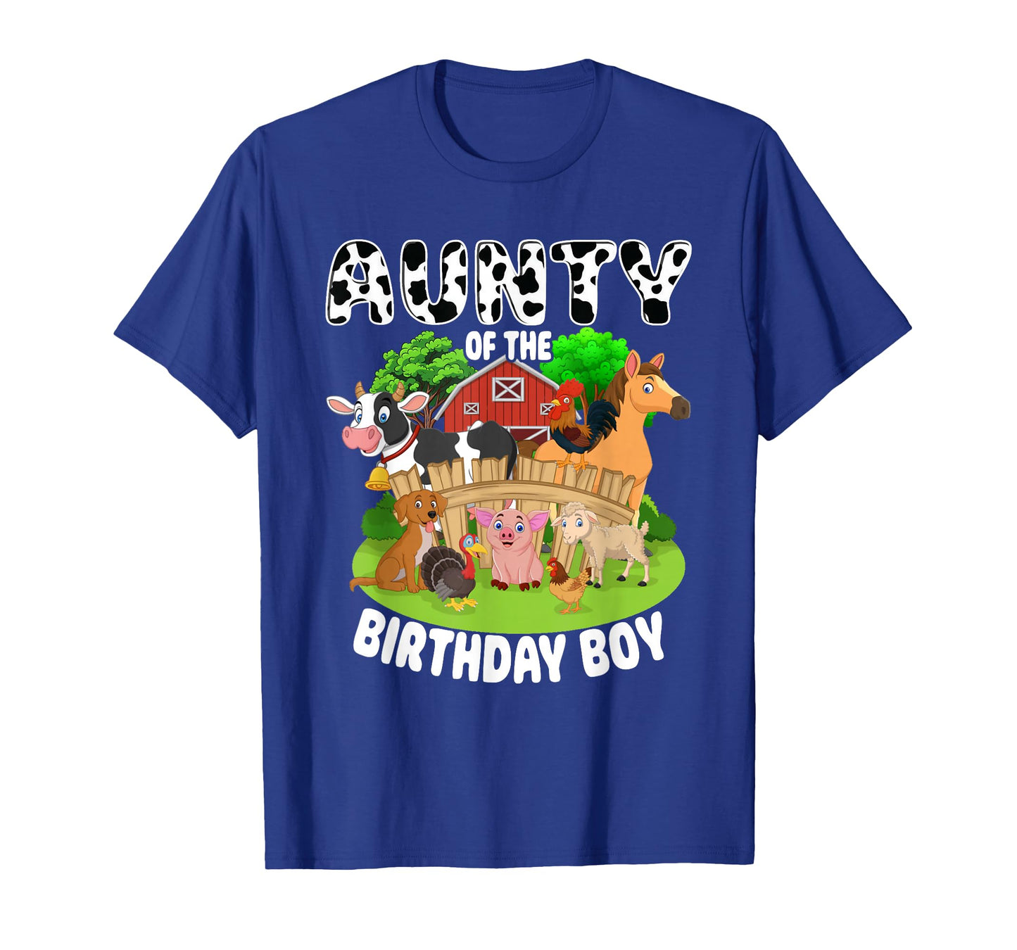 Aunty of The Bday Boy Farm Animals Matching Farm Theme T-Shirt