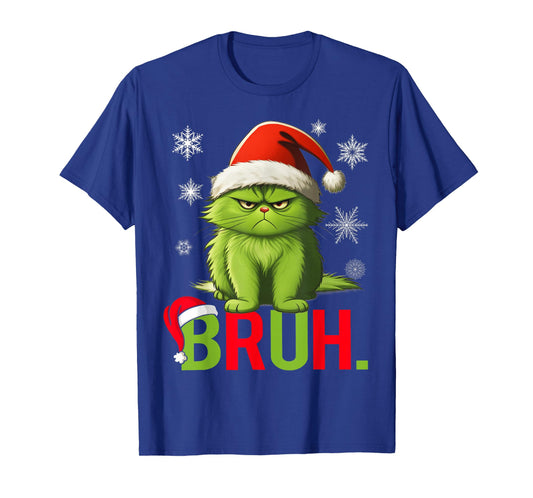 Christmas Green Cat Bruh Funny Xmas Meme Women Girls Kids T-Shirt