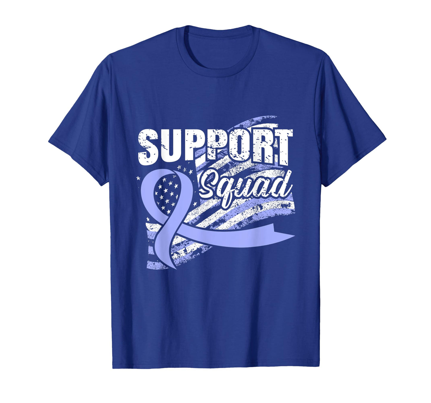 Esophageal Cancer Support Squad USA Flag Awareness Ribbon Women Men T-Shirt