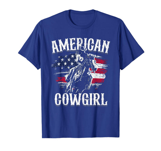 American Cowgirl Rodeo Barrel Racing Horse Riding Girl Gift T-Shirt
