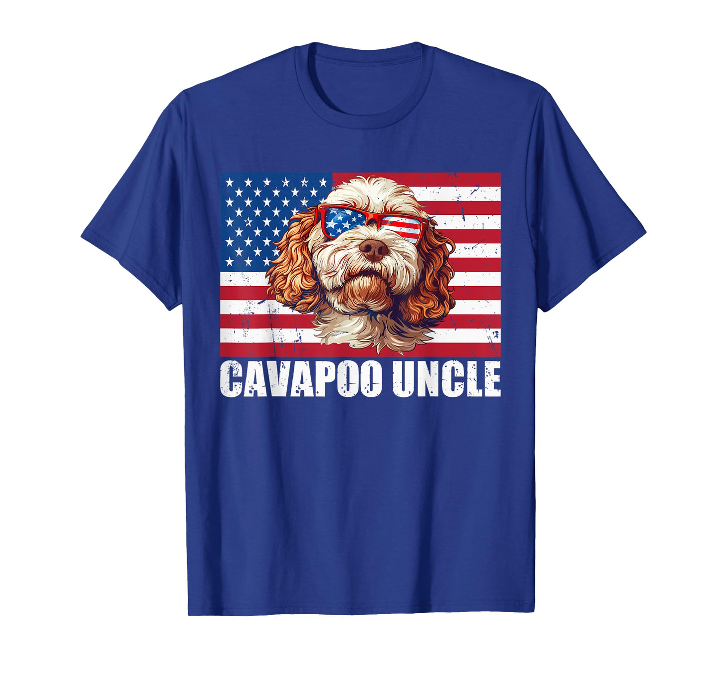 Cavapoo Uncle US Flag Puppy Lover Dog Owner 4th of July T-Shirt for Women Kids Men