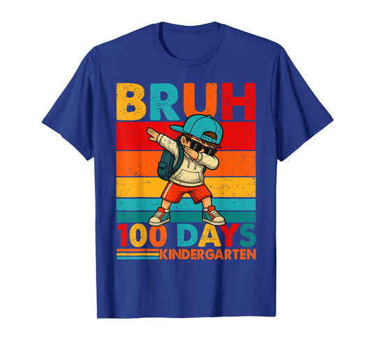 Bruh 100 Days Kindergarten Dabbing Boy 100th Day of School T-Shirt