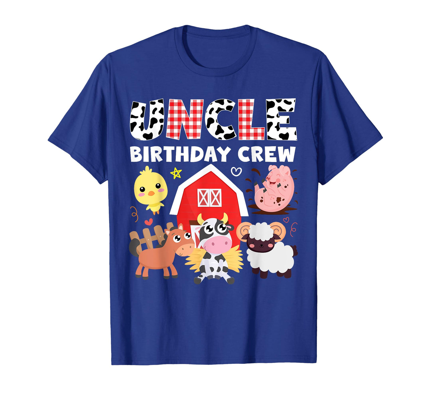 Cow Uncle Birthday Crew Farm Theme Animals Birthday Party T-Shirt