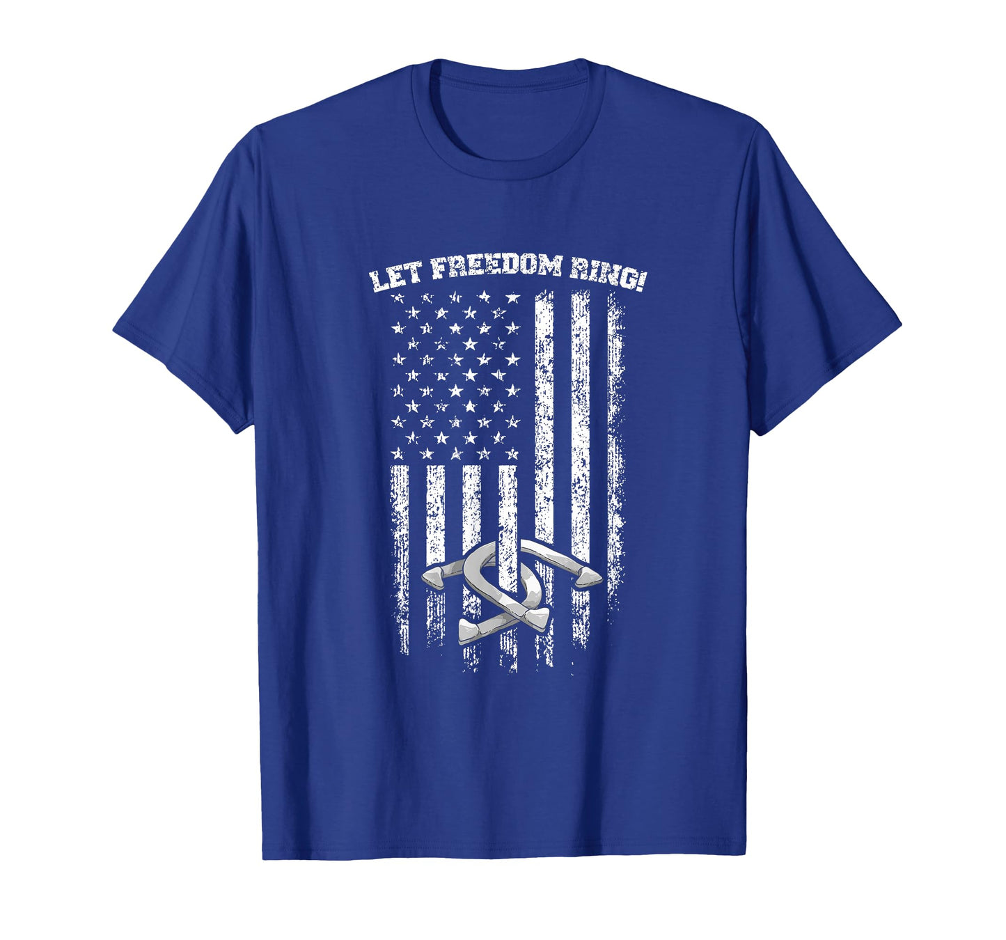Horseshoes Pitching Patriotic Distressed American Flag Gift T-Shirt for Women Kids Men