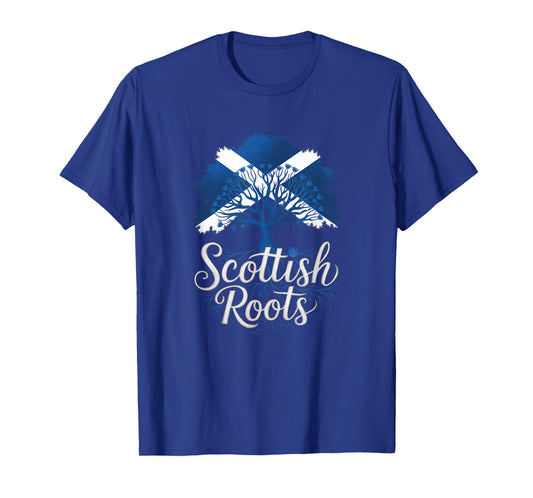 Scotland Roots - Scottish Flag Colors Family Tree Souvenir T-Shirt