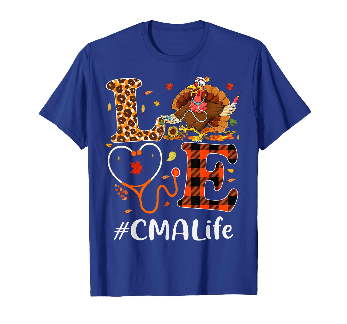 CMA Certified Medical Assistant Love Thanksgiving Leopard T-Shirt