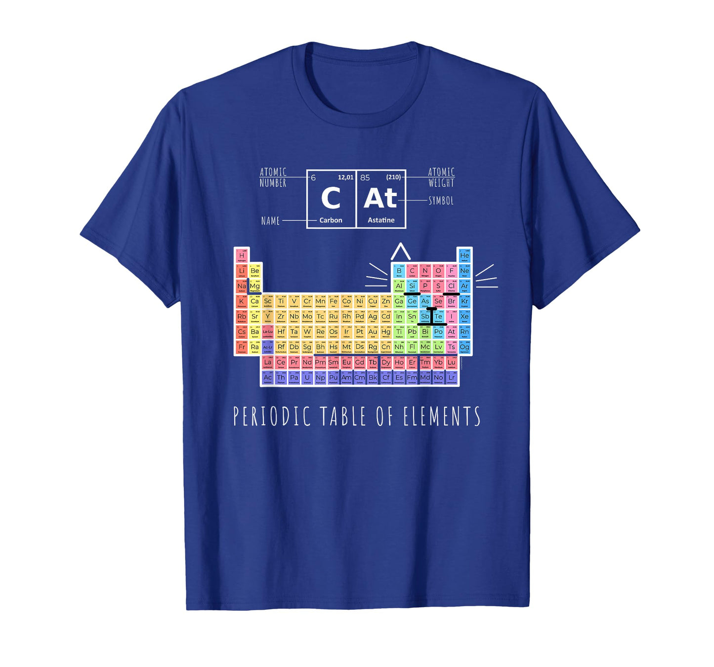 Chemistry Cat, Periodic Table Of Elements T-Shirt