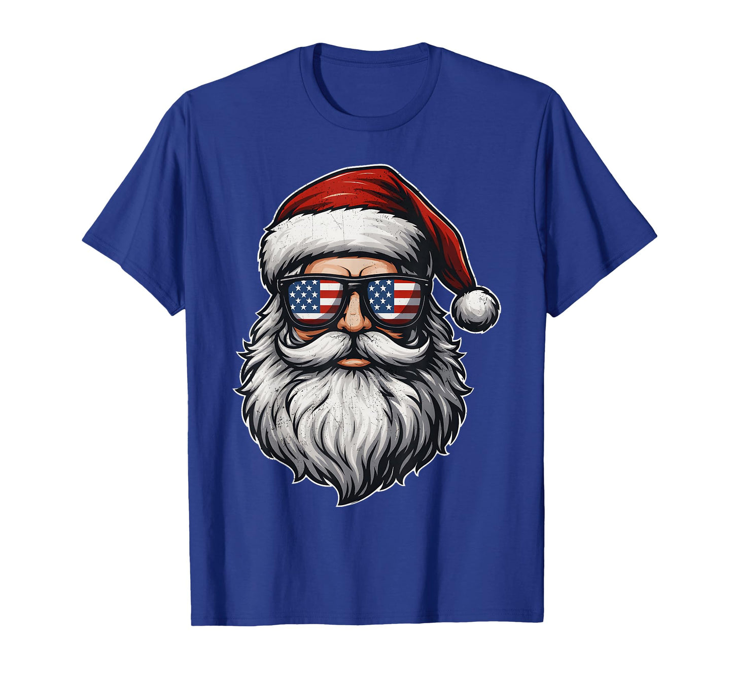 Vintage Cool Santa USA Flag Glasses Christmas Xmas Men T-Shirt