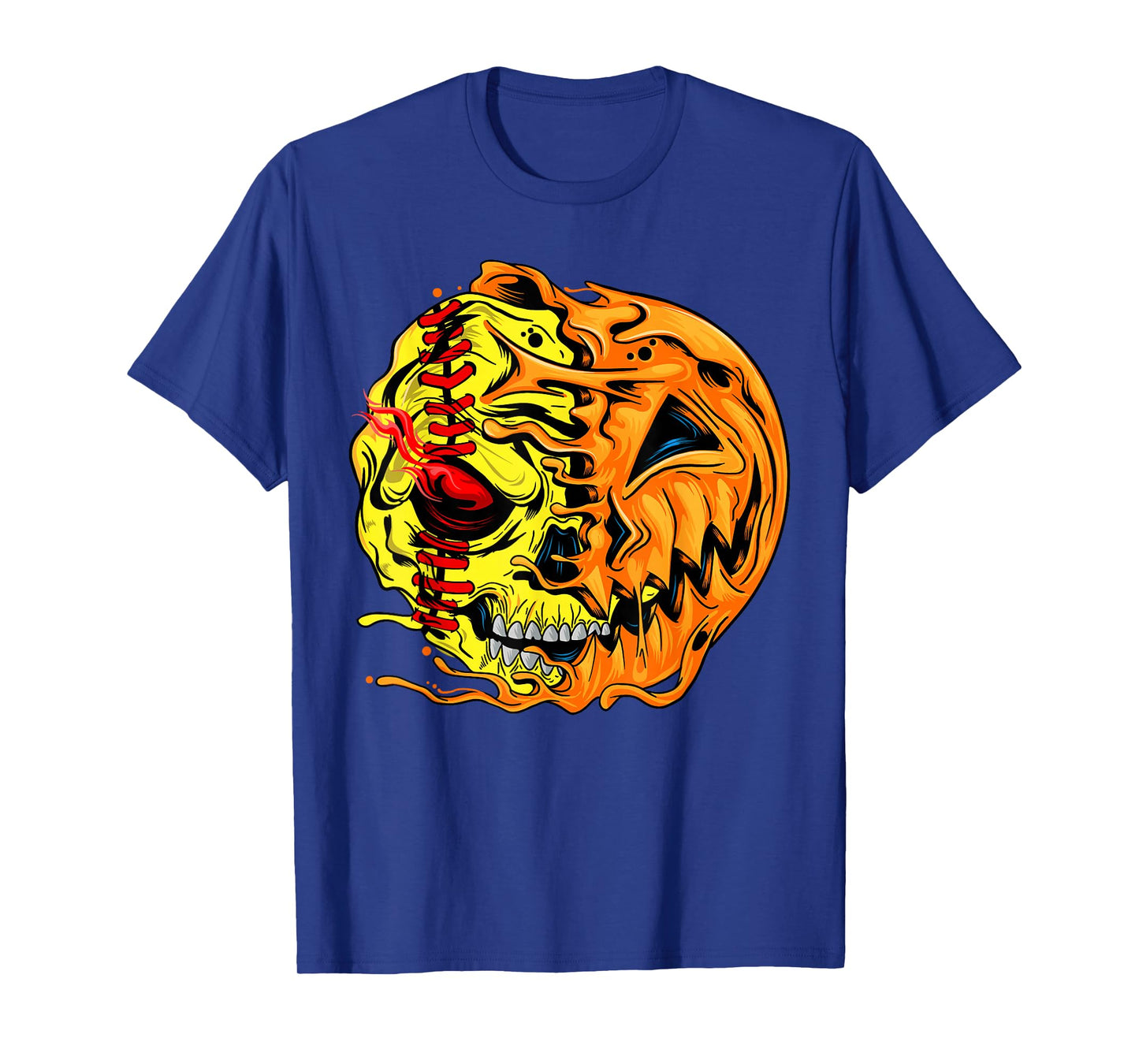 Softball Player Halloween Pumpkin Skeleton, Skull Kids Girls T-Shirt