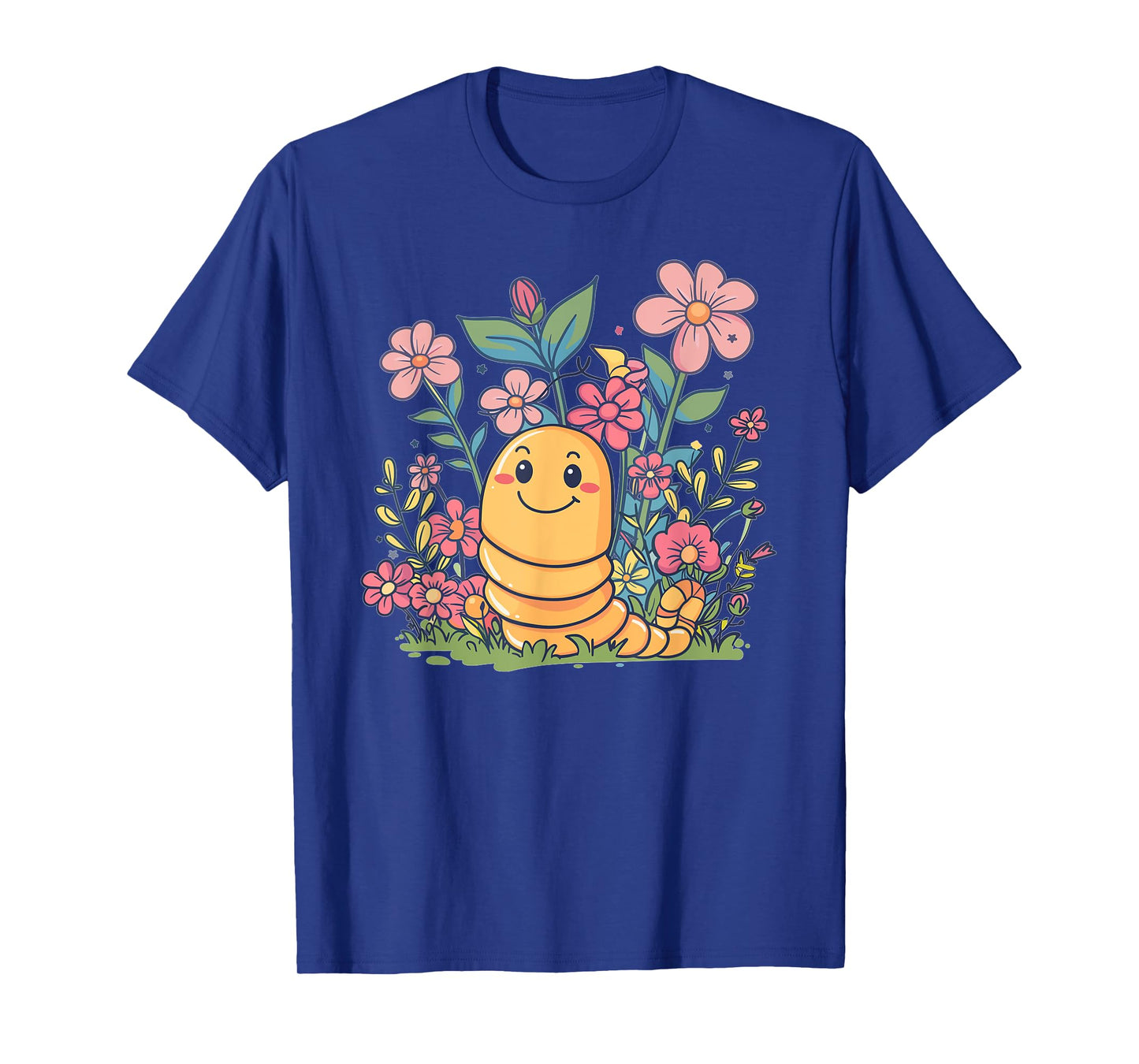 Cute Worm With Flowers I Kids Worm T-Shirt