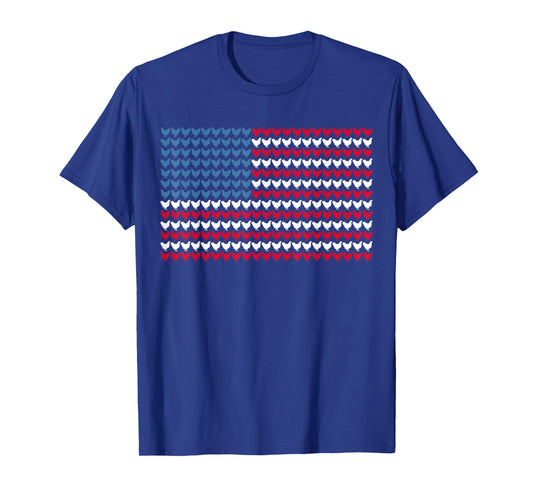 Chicken Patriotic Farmers 4th Of July Chicken American Flag T-Shirt for Women Kids Men