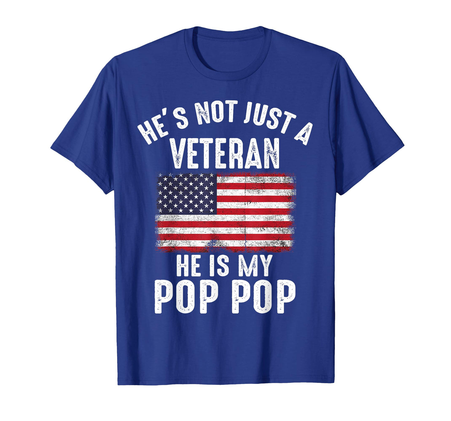 Proud Pop Pop Veteran Family Soldier American Flag Matching T-Shirt
