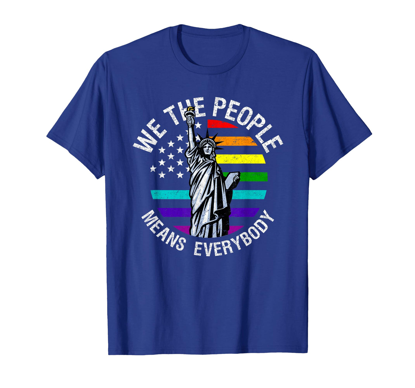We The People Means Everyone Vintage LGBT Gay Pride Flag T-Shirt