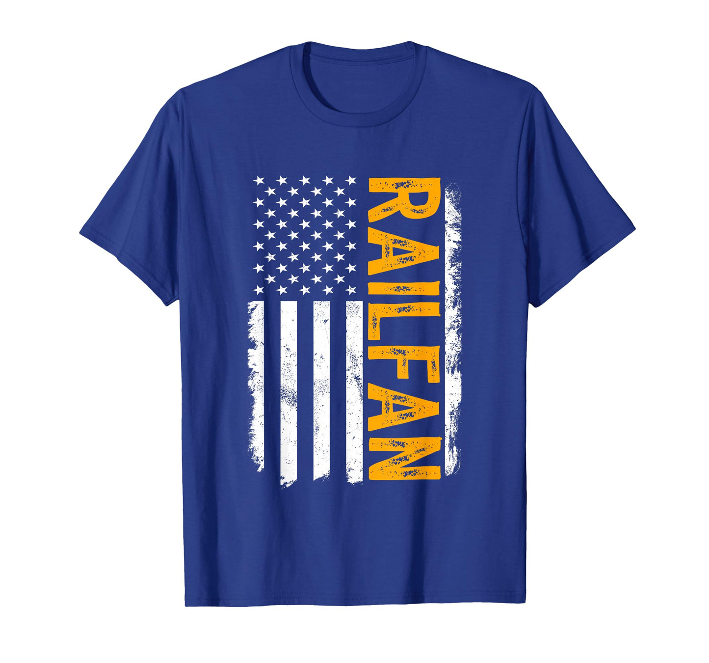 Railfan American Flag, Train Buff, Rail Buff, Trainspotter T-Shirt