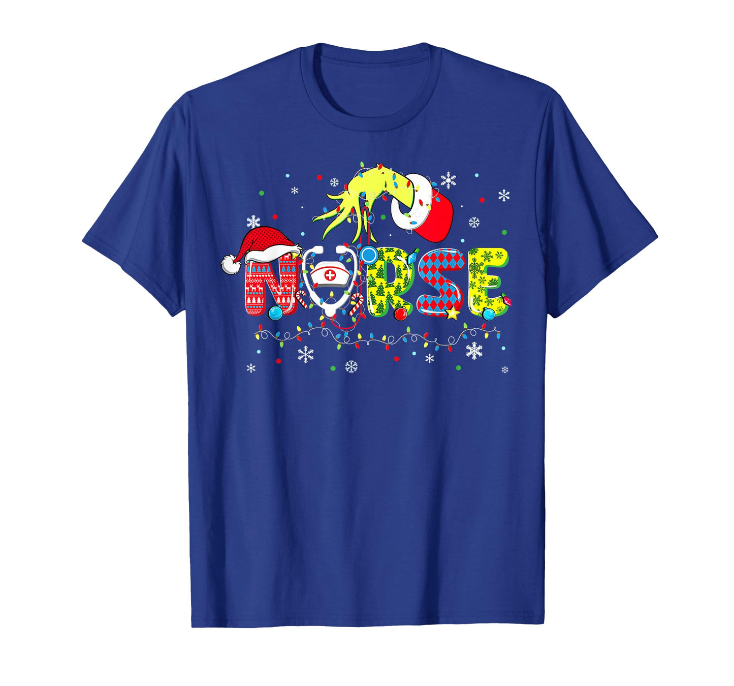 Groovy Nurse Christmas Xmas Santa RN CNA ICU Scurb Men Women T-Shirt