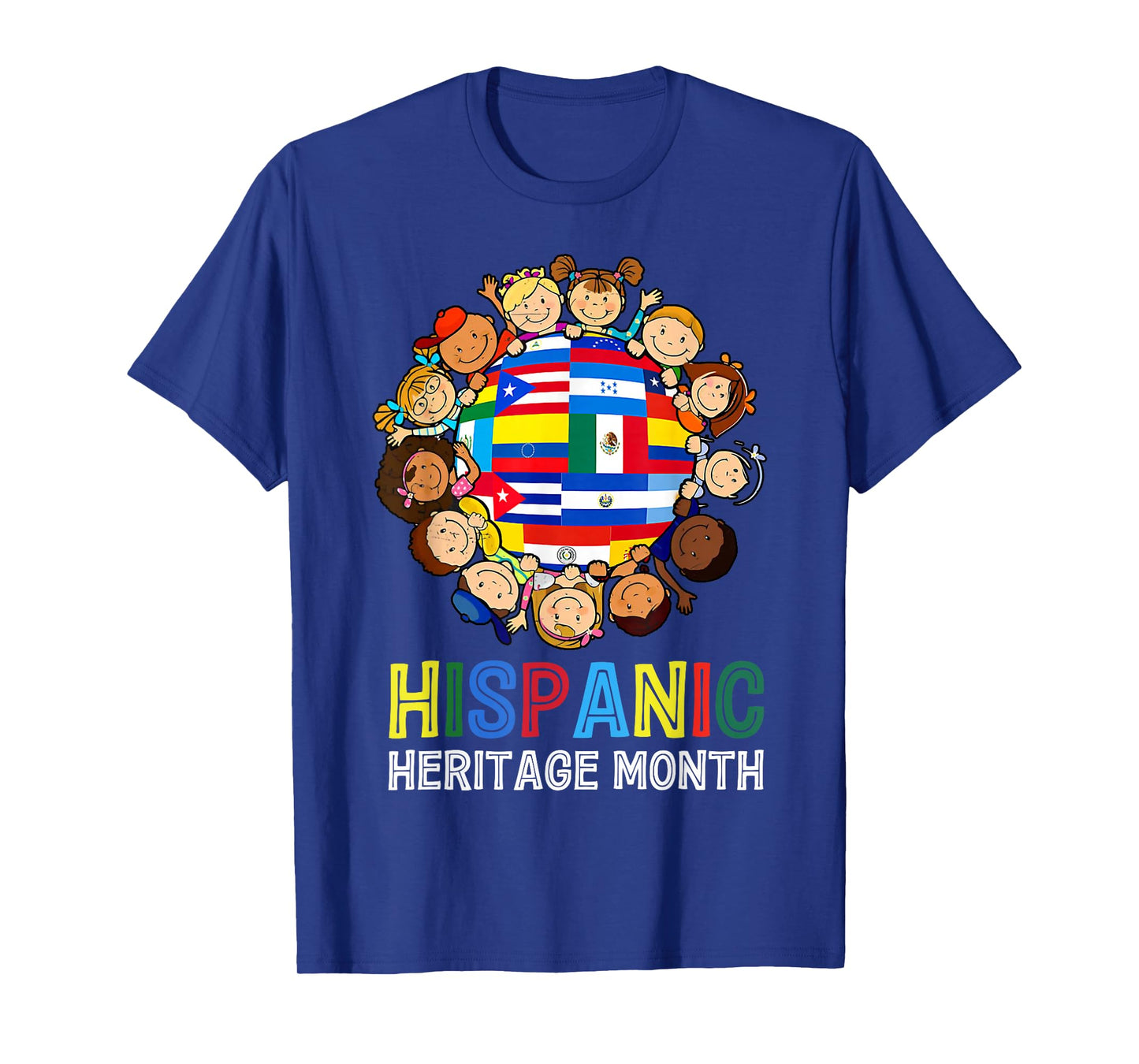 Hispanic Heritage Month Earth Childs Latin Flag Boy Girl Kid T-Shirt