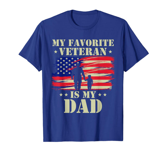 Father Veterans Day My Favorite Veteran is My Dad Proud Kids T-Shirt