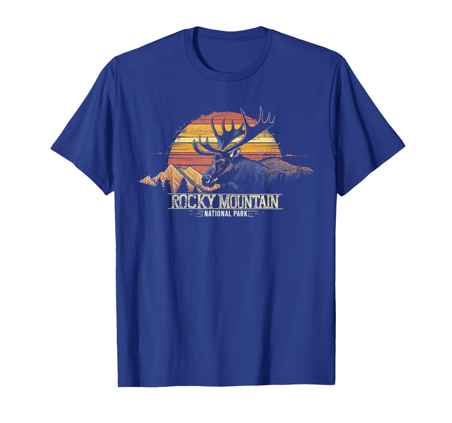 Rocky Mountain US National Park Vintage Men Women Kids Retro T-Shirt