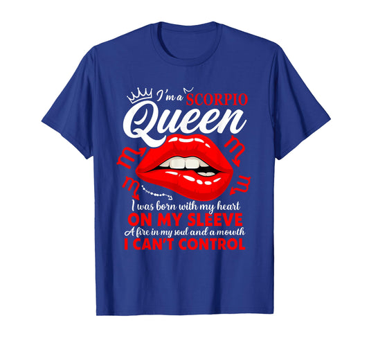 Scorpio Queen Zodiac Red Lip Birthday Graphic Men Women T-Shirt
