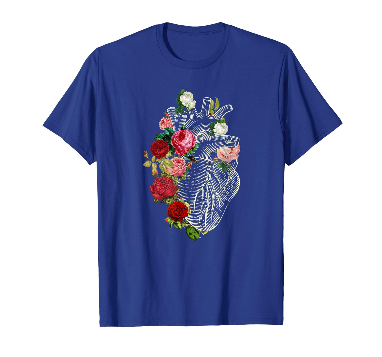 Anatomical Heart Floral Organ Cardiology Cardiac Nurse T-Shirt