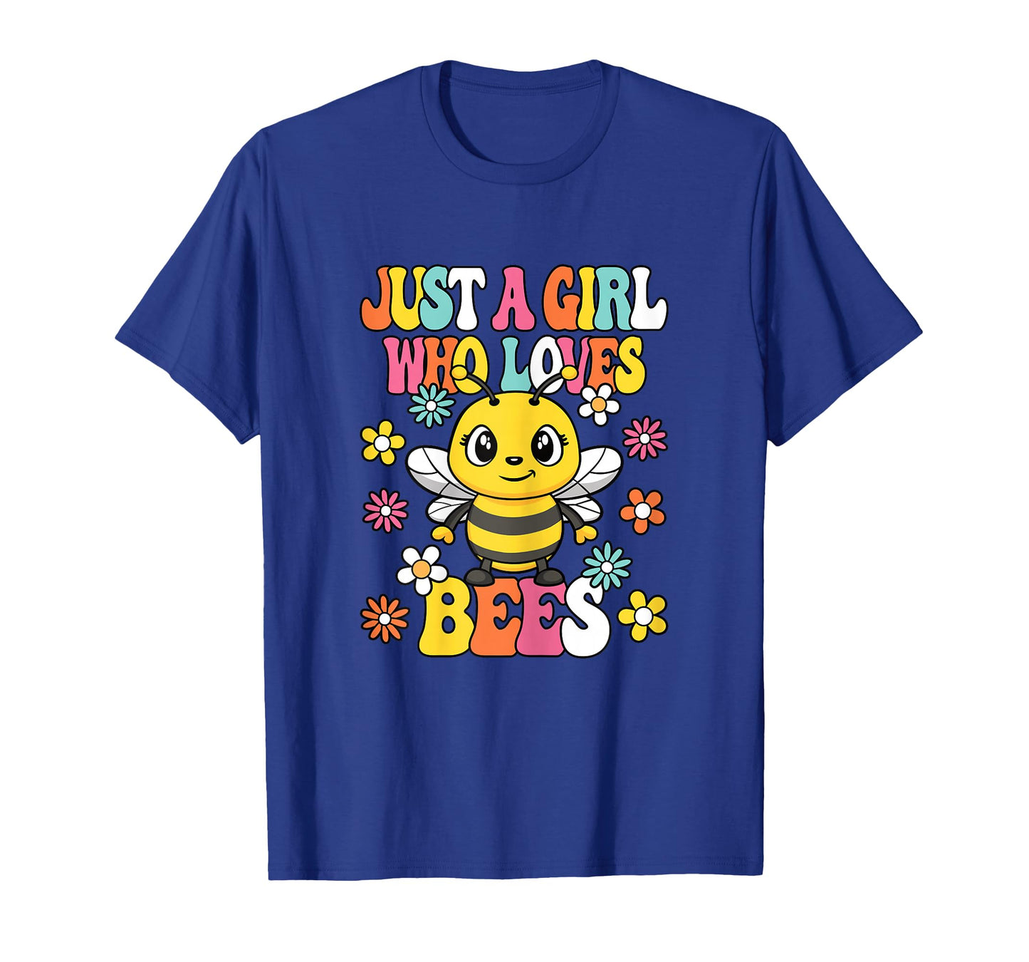 Just A Girl Who Loves Bees Cute Groovy Beekeeper Honey Kids T-Shirt