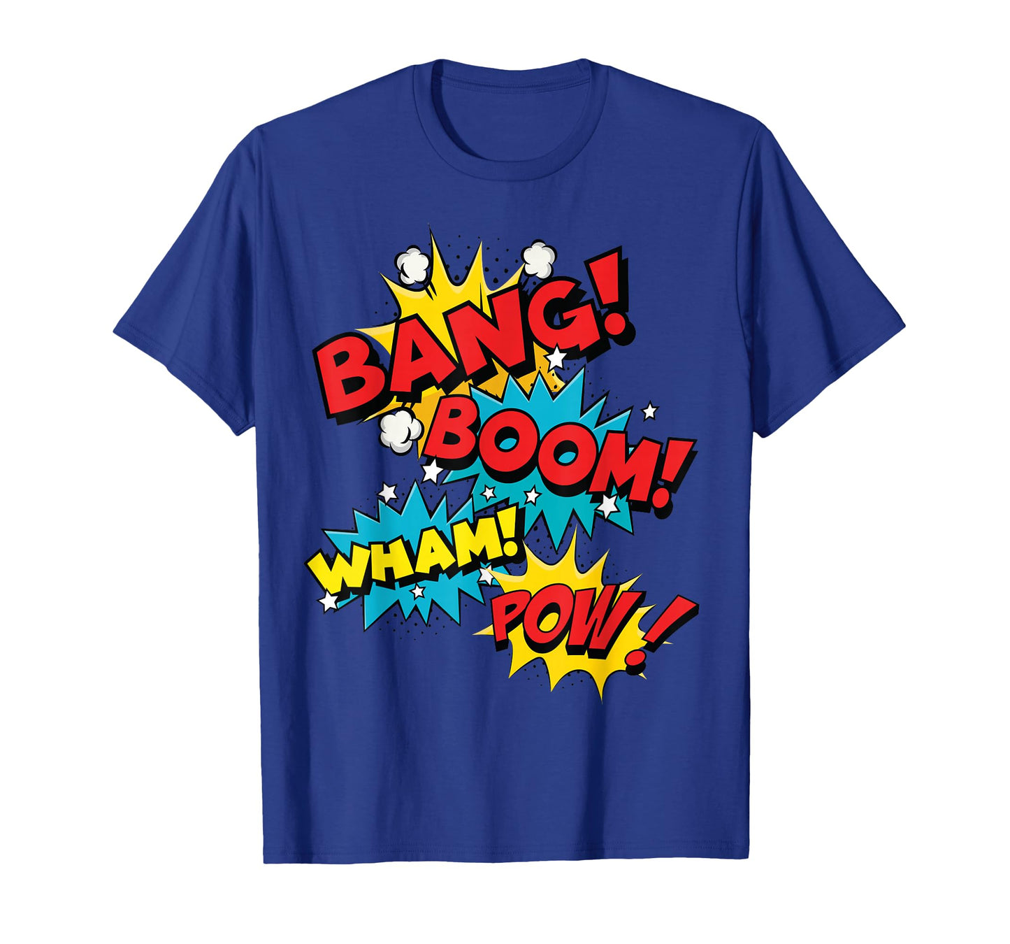 Bang Boom Wham Pow Comic Sound Effect Design T-Shirt