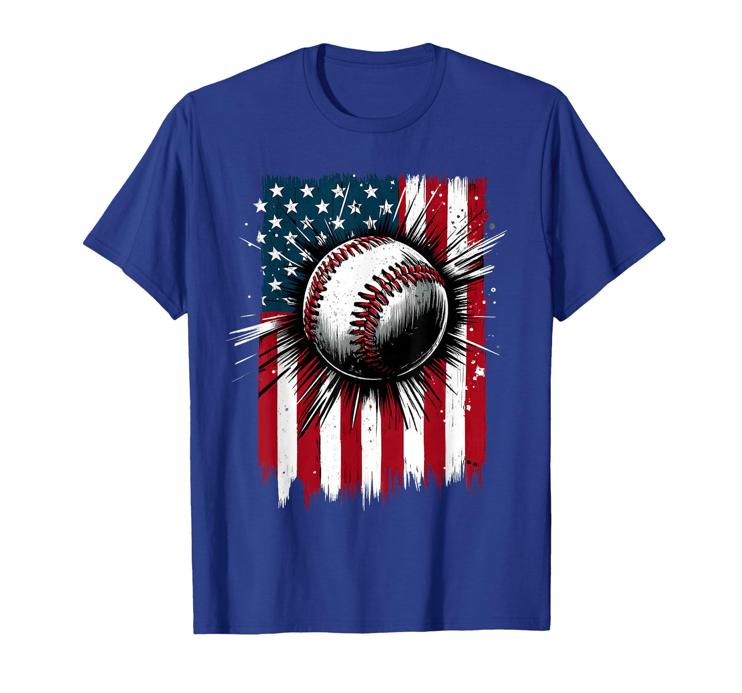 Patriotic Baseball 4th of July USA American Flag Men Boy Kid T-Shirt